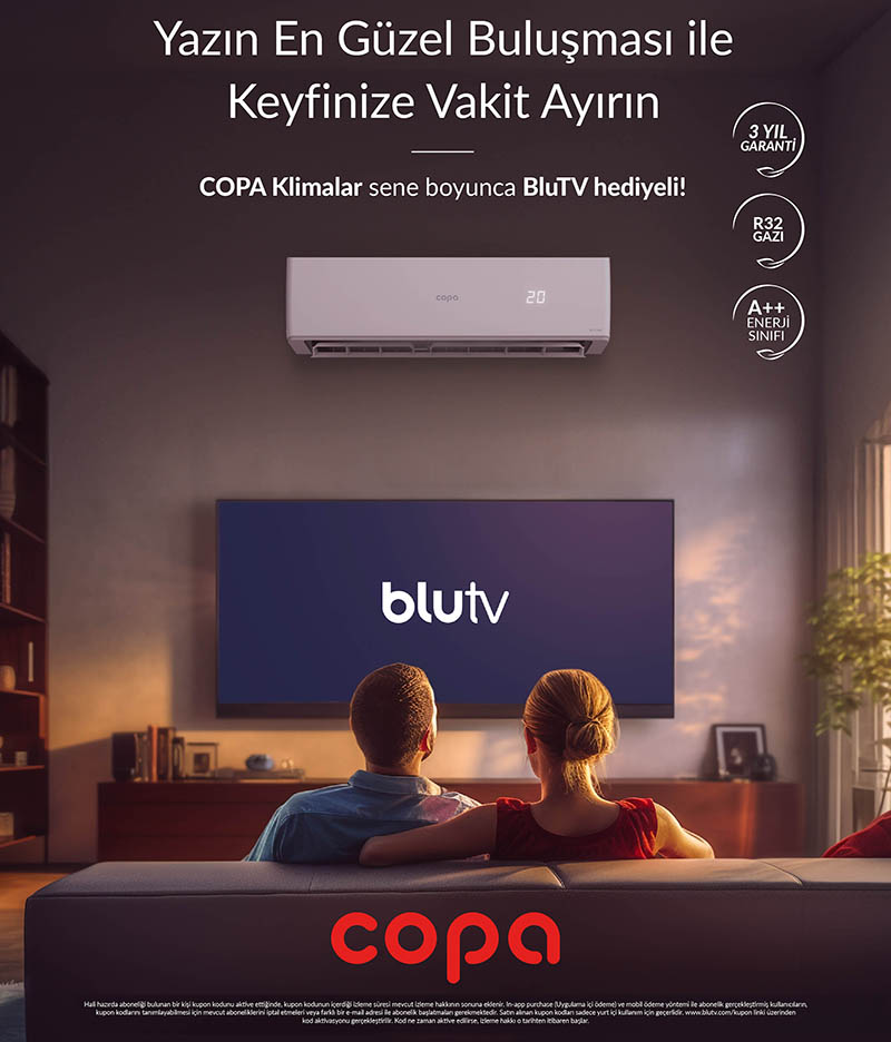 COPA Klima Alanlara Blu TV Aboneliği Hediye