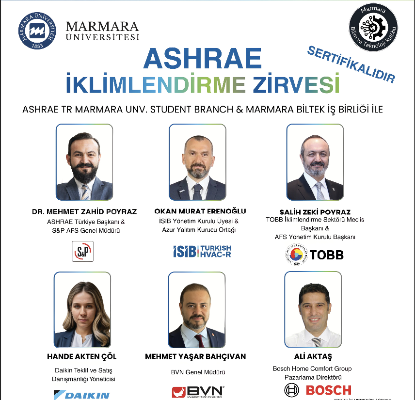 ASHRAE İklimlendirme Zirvesi, Sektör Temsilcilerini Marmara Üniversitesi’nde Bir Araya Getiriyor